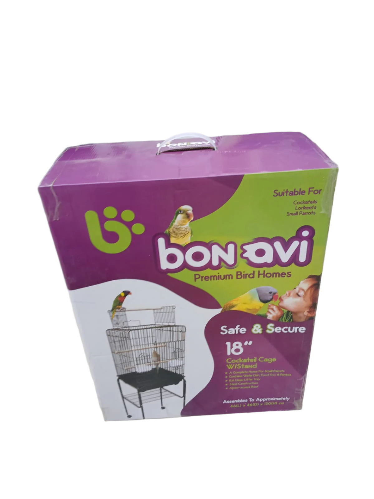 כלוב פרימיום לציפורים Bon Avi 18" עם סטנד